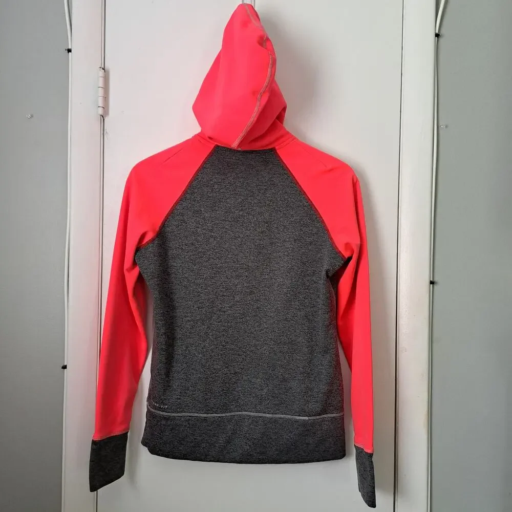 Nike Therma FIt Gray and Pink Women's Small Activeware Athletic Hoodie